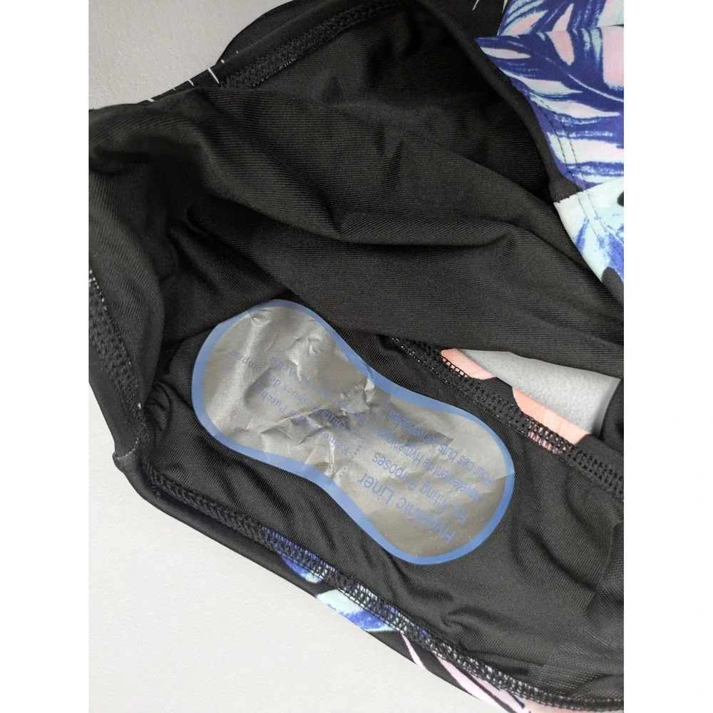 DKNY Swimsuit Womens XL Halter Shirred Floral‎ Print Black One Piece Retail $118 - Picture 10 of 11